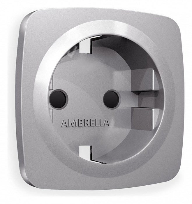 Накладка для розетки с заземлением и со шторками Ambrella Volt Quant OP5070 - фото 4910604