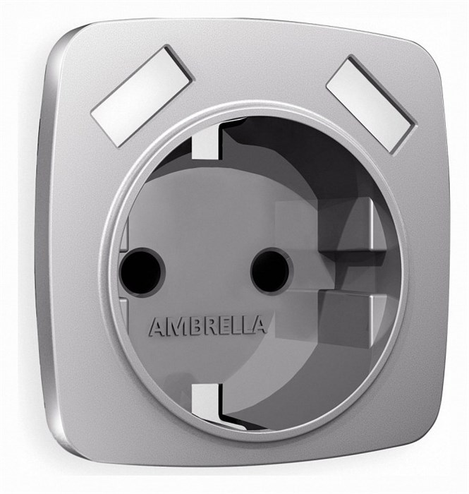 Накладка для розетки с заземлением и со шторками и 2хUSB type A Ambrella Volt Quant OP5090 - фото 4910608