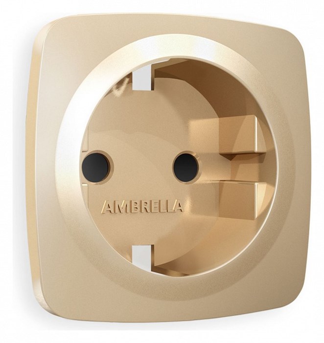 Накладка для розетки с заземлением и со шторками Ambrella Volt Quant OP6070 - фото 4910632