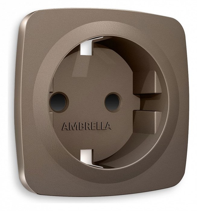 Накладка для розетки с заземлением и со шторками Ambrella Volt Quant OP6370 - фото 4910662