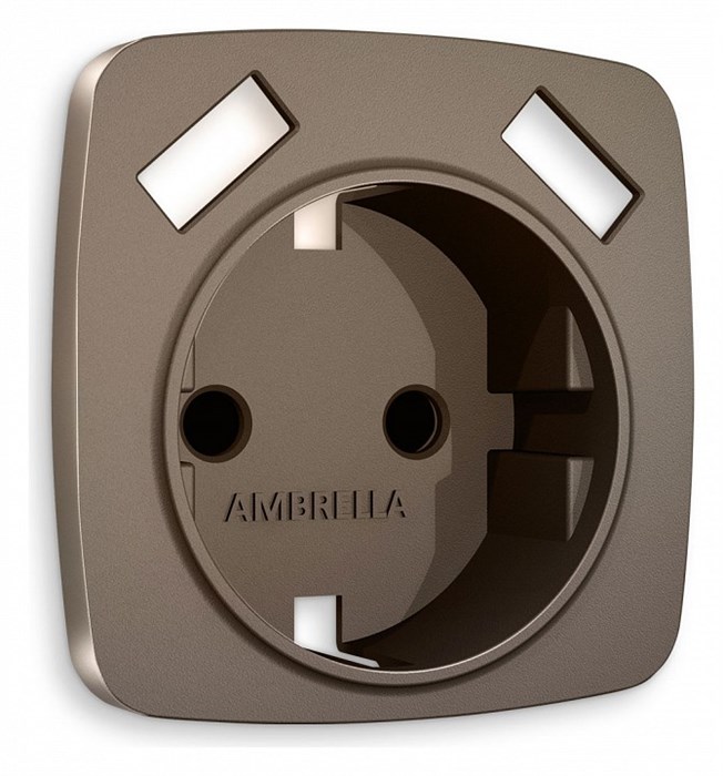 Накладка для розетки с заземлением и со шторками и 2хUSB type A Ambrella Volt Quant OP6390 - фото 4910666