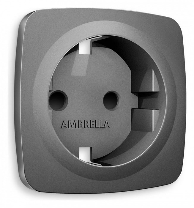 Накладка для розетки с заземлением и со шторками Ambrella Volt Quant OP6570 - фото 4910692