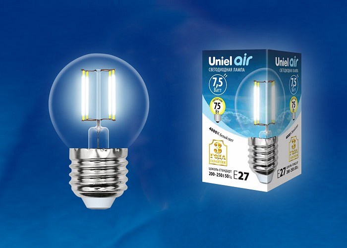 Лампа светодиодная Uniel Air E27 7.5Вт 4000K UL-00003255 - фото 4911290