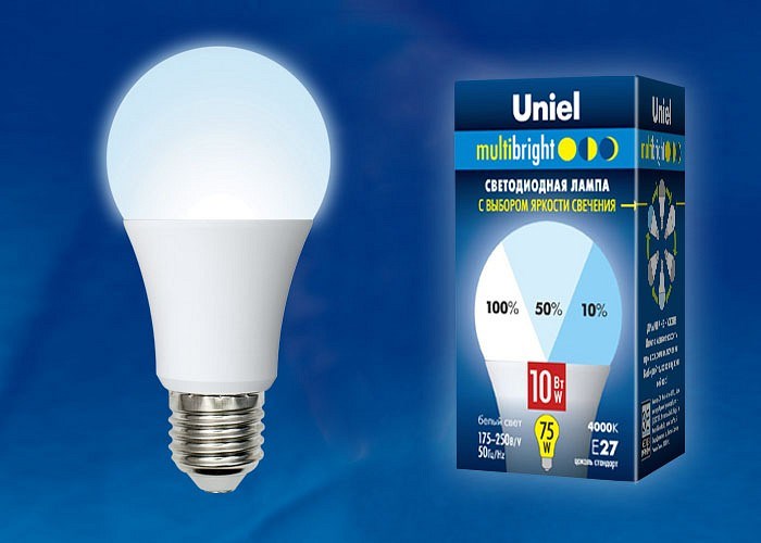 Лампа светодиодная Uniel A60 E27 10Вт 4000K UL-00002372 - фото 4911294