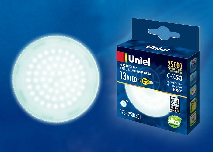 Лампа светодиодная Uniel  GX53 13Вт 4000K UL-00003723 - фото 4911524