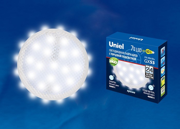 Лампа светодиодная Uniel  GX53 7Вт 4000K UL-00006498 - фото 4911635