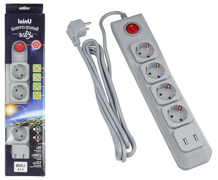 Удлинитель с выключателем Uniel S-Gsl5-3U UL-00001761 - фото 4911835