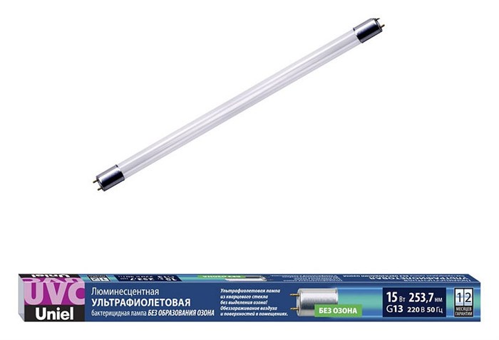 Лампа бактерицидная Uniel  G13 15Вт K UL-00007275 - фото 4911950