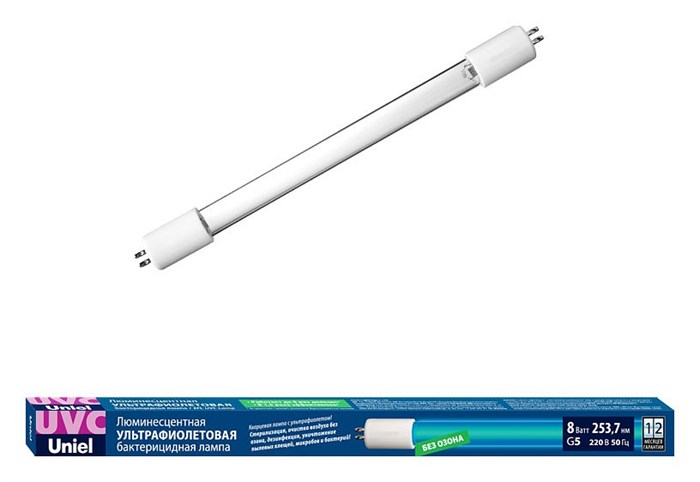 Лампа бактерицидная Uniel  G5 8Вт K UL-00007281 - фото 4911952
