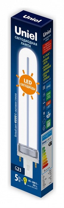 Лампа светодиодная Uniel LED-PL G23 5Вт 4000K UL-00005661 - фото 4916289
