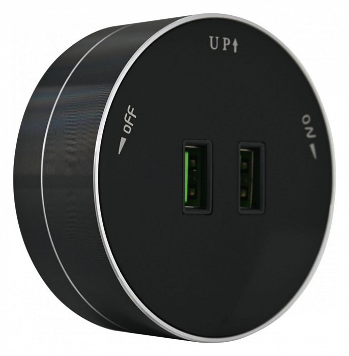 Розетка 2xUSB на треке Arte Milano Am-track-sockets 380011TS/USBx2 Black - фото 4933647