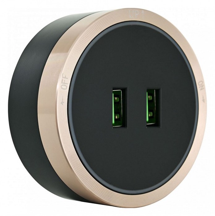 Розетка 2xUSB на треке Arte Milano Am-track-sockets 380066TS LED/USBx2 Gold - фото 4933687