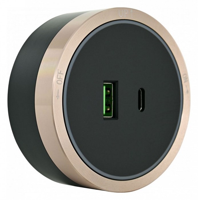 Розетка USB и type C на треке Arte Milano Am-track-sockets 380066TS LED/USB-Type-C Gold - фото 4933717