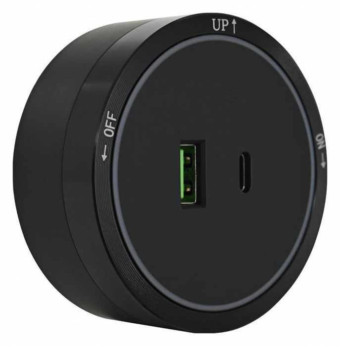 Розетка USB и type C на треке Arte Milano Am-track-sockets 380066TS LED/USB-Type-C Black - фото 4933737
