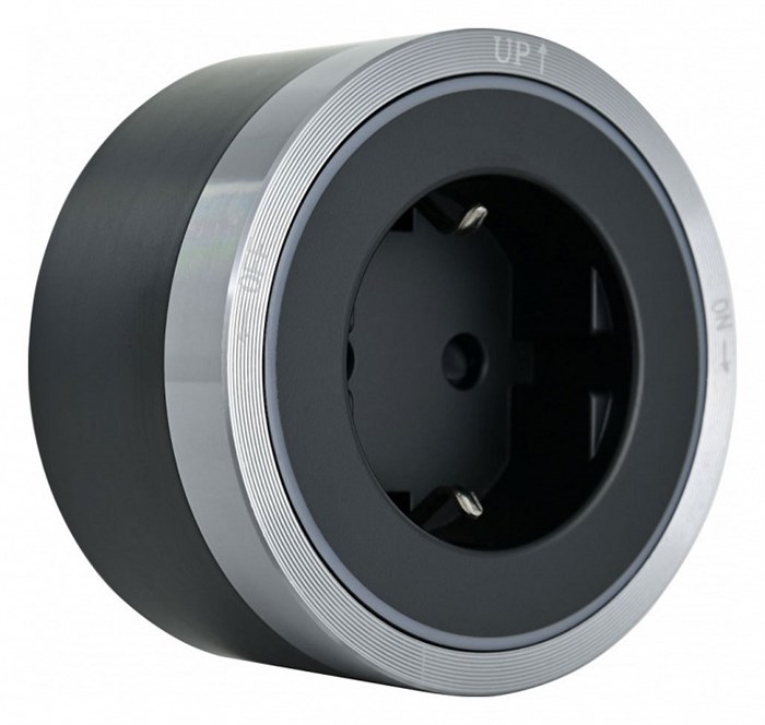 Розетка с заземлением на треке Arte Milano Am-track-sockets 380066TS LED/ES Grey - фото 4933757