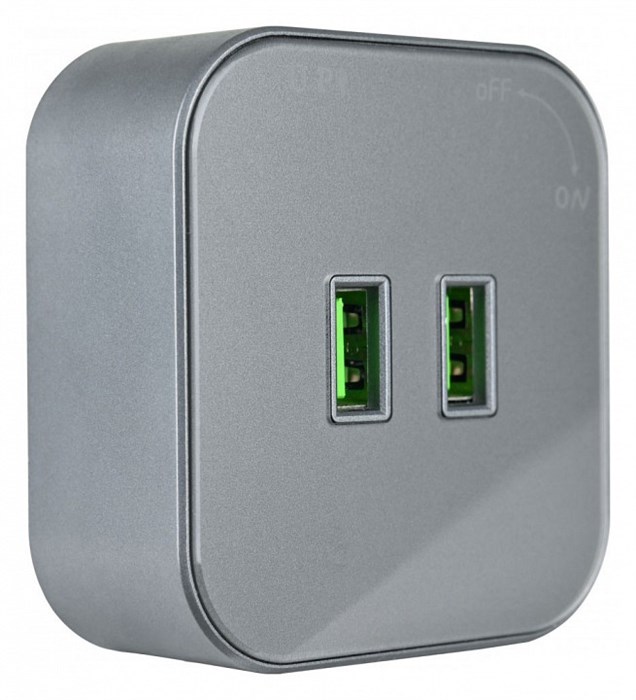 Розетка 2xUSB на треке Arte Milano Am-track-sockets 380022TS/USBx2 Grey - фото 4933787