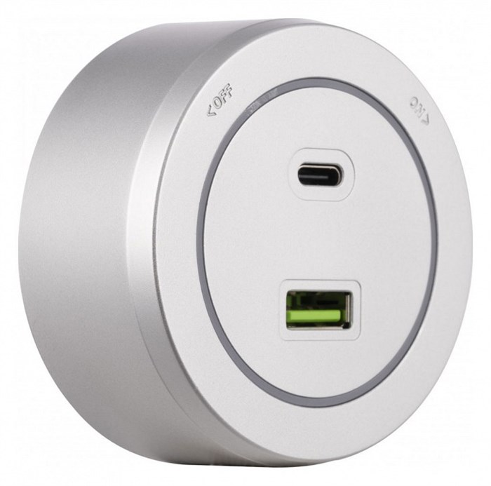 Розетка USB и type C на треке Arte Milano Am-track-sockets-39 399731TS/USB-Type-C Silver - фото 4933956