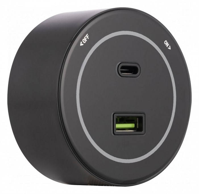 Розетка USB и type C на треке Arte Milano Am-track-sockets-39 399732TS/USB-Type-C Black - фото 4933981