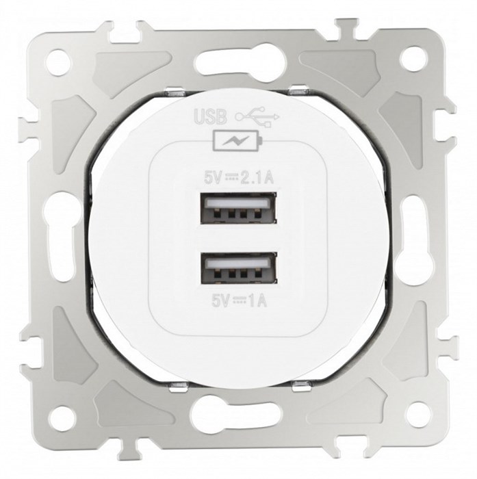 Розетка USB, без рамки Arte Milano am-202 202.46-1.white - фото 4937365
