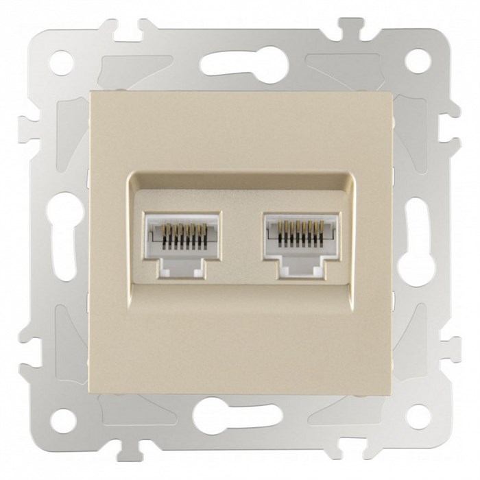 Розетка Ethernet RJ-45 без рамки Arte Milano am-203 203.45-2.shampan - фото 4938021