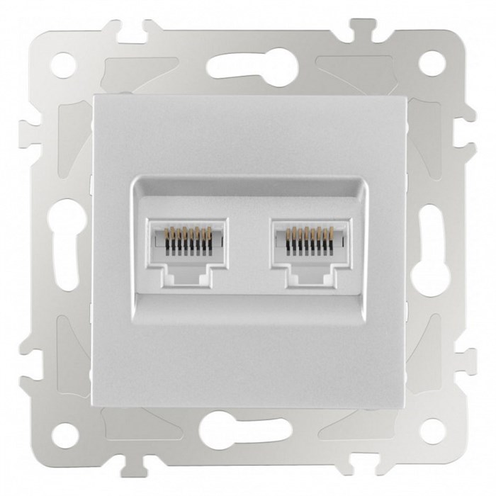 Розетка Ethernet RJ-45 без рамки Arte Milano am-203 203.45-2.silver - фото 4938027