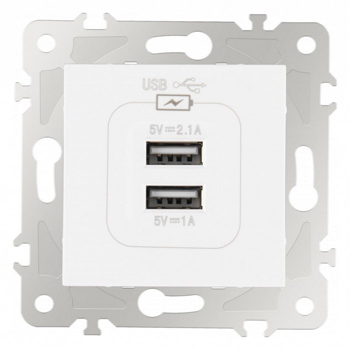 Розетка USB, без рамки Arte Milano am-203 203.46-1.white - фото 4938057