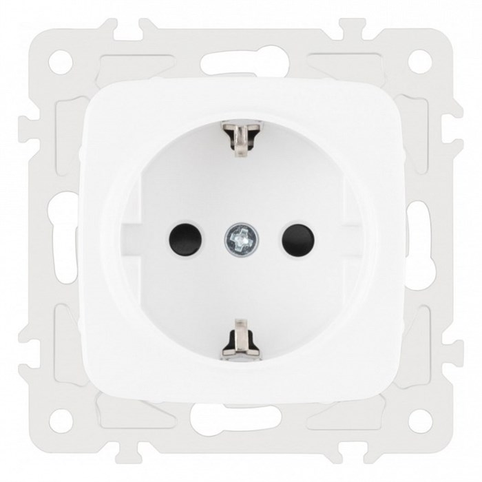 Розетка с заземлением и со шторкой, без рамки Arte Milano am-205 205.40-1.white - фото 4938319