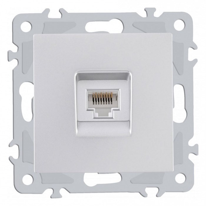 Розетка Ethernet RJ-45 без рамки Arte Milano am-206 206.45-1.silver - фото 4938746