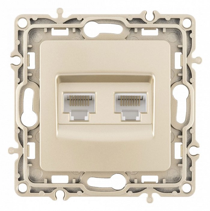 Розетка Ethernet RJ-45 без рамки Arte Milano am-217 217.45-2.shampan - фото 4939092