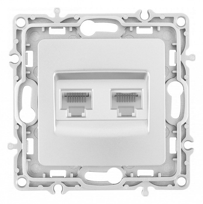 Розетка Ethernet RJ-45 без рамки Arte Milano am-217 217.45-2.silver - фото 4939096