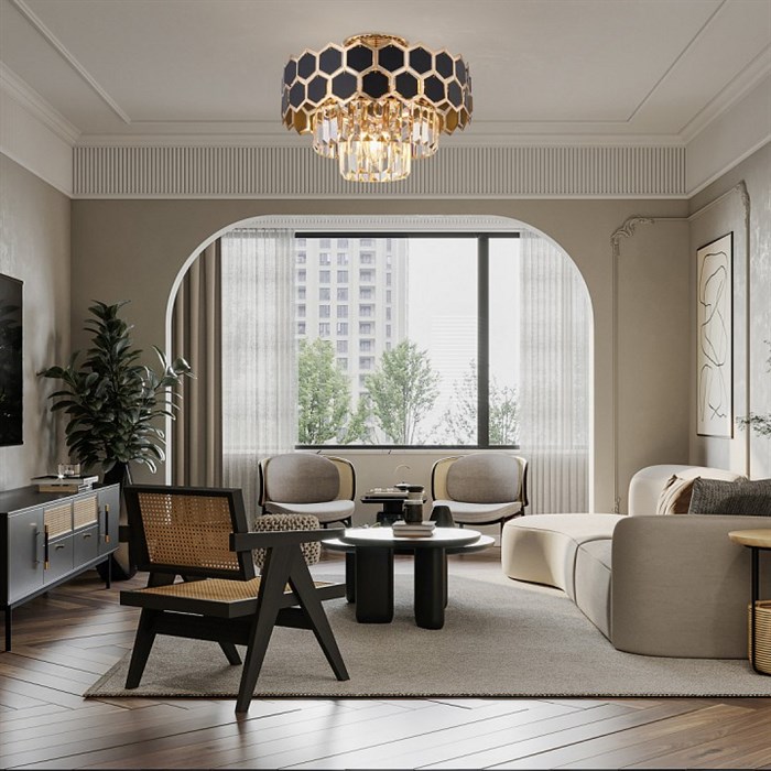 Люстра на штанге Arte Milano Sorrento-5009 375009/3+2/20/380 GD - фото 4940786