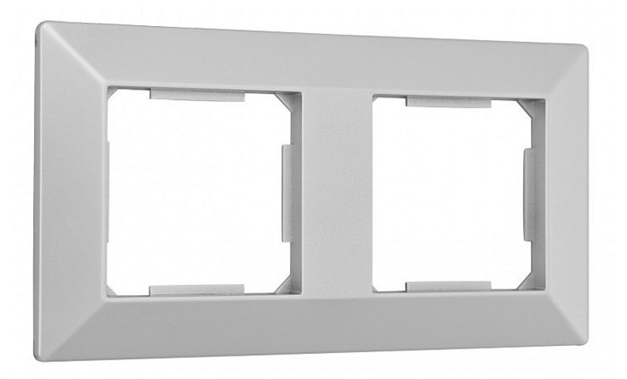 Рамка на 2 поста Arte Milano am-503.03 503.03-2.silver - фото 4941517