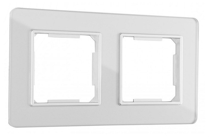 Рамка на 2 поста Arte Milano am-503.14 503.14-2.silver - фото 4941658