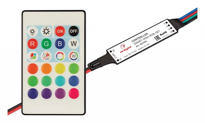 Контроллер-регулятор цвета RGB с пультом ДУ Arlight SMART 031594 - фото 4999583