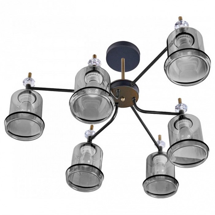 Люстра на штанге Imex MD.4890 MD.4890-6-S COFFEE+FGD - фото 5012934
