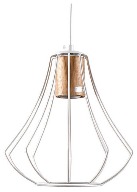 Подвесной светильник Imex MD.9052 MD.9052-1-P-WH+WOOD - фото 5013362