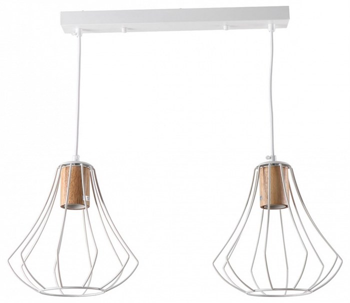 Подвесной светильник Imex MD.9052 MD.9052-2-P-WH+WOOD - фото 5013364
