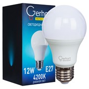 Лампа 12W GERHORT A60 LED 4200K E27 Gerhort