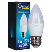Лампа 5W GERHORT C37 LED 4200K E27 Gerhort