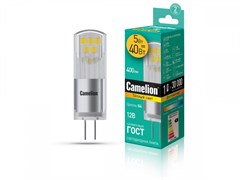 Светодиодная лампа G4 5W 3000K (теплый свет) Camelion LED5-G4-JC-NF/830/G4 (13749)