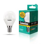 Светодиодная лампа E14 12W 3000К (теплый свет) Camelion LED12-G45/830/E14 (13693)