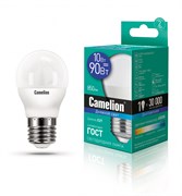 Светодиодная лампа E27 10W 6500К (дневной свет) Camelion LED10-G45/865/E27 (13570)