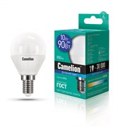 Светодиодная лампа E14 10W 6500К (дневной свет) Camelion LED10-G45/865/E14 (13569)