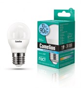 Светодиодная лампа E27 10W 4500К (холодный свет) Camelion LED10-G45/845/E27 (13568)