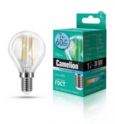 Светодиодная лампа E14 7W 4500К (холодный свет) Camelion LED7-G45-FL/845/E14 (13458)