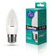 Светодиодная лампа E27 8W 6500К (дневной свет) Camelion LED8-С35/865/E27 (13372)