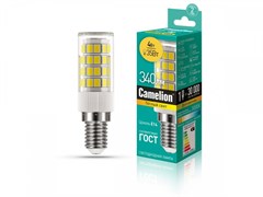 Светодиодная лампа E14 4W 3000К (теплый свет) Camelion LED4-S105/830/E14 (13155)