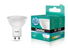 Светодиодная лампа GU10 5W 4500K (белый) Camelion LED5-GU10/845/GU10 (10957)