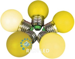 Лампа светодиодная RL-BL E27 220В 1Вт желтый RL-BL-E27-G45-Y