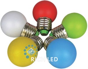 Лампа светодиодная RL-BL E27 220В 1Вт мультиколор RL-BL-E27-G45-RGB